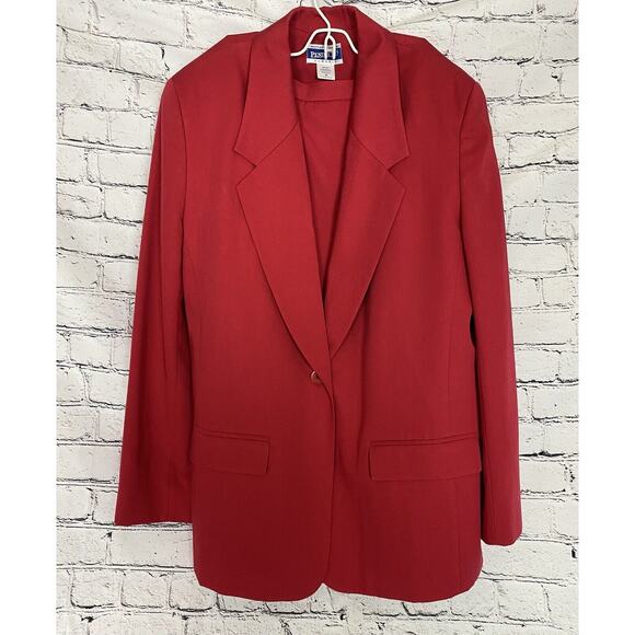 Pendleton Dresses & Skirts - Vtg Pendleton Women's Size 14 Red Suit Long‎ Sleeve Blazer Jacket & Skirt